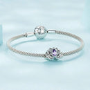 925 Sterling Silver Zircon Lotus Bracelet