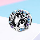 925 Sterling Silver Penguin Bracelet With Diamond Beads