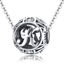 925 Sterling Silver 26 English Letter Beads For Diy Bracelets & Necklaces Style - K