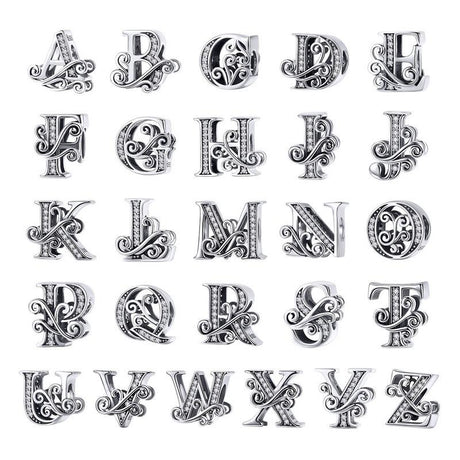 Diy Bracelet Beaded Accessories With Zircon Beads Letter K Style - K