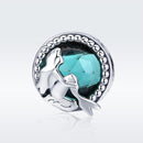 925 Sterling Silver Green Mermaid Beaded Bracelet Charms