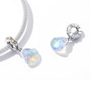 925 Sterling Silver Iridescent Shell Pendant For Diy Bracelet Or Necklace