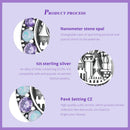 925 Sterling Silver Purple Moon Beaded Bracelet Accessory
