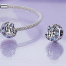 925 Sterling Silver Purple Moon Beaded Bracelet Accessory