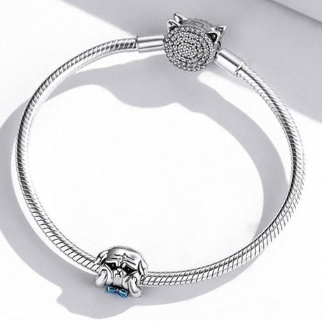925 Sterling Silver Dog Beads For Diy Bracelets & Necklaces