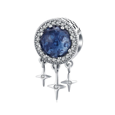 925 Sterling Silver Blue Star Fringed Beads For Diy String Accessories
