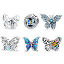 925 Sterling Silver Diy Butterfly Bracelet With Pearl Accents Bsc588