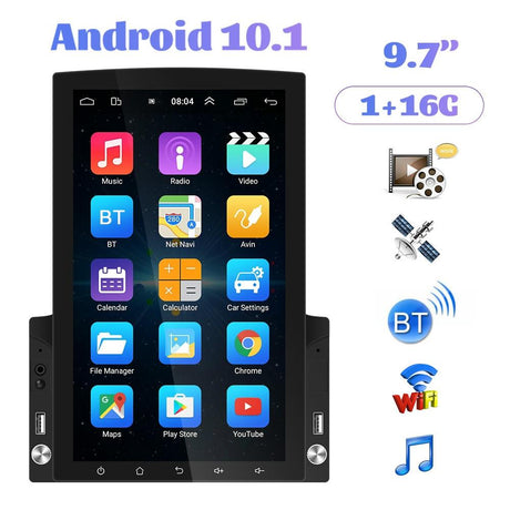 9.7 Inch Vertical Screen Android Car Mp5 Player With Hd 2.5D Glass Standard + 4 Lights Camera
