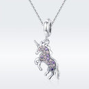 925 Sterling Silver Unicorn Diy Beaded Bracelet Necklace Set Pendant Beads Style - Bead + Necklace