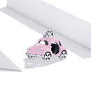 925 Sterling Silver Pink Car Beads For Diy Bracelets & Necklaces