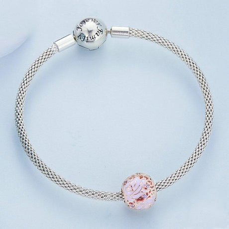 925 Sterling Silver Purple Rose Beads For Diy Accessories