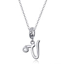 925 Sterling Silver Personalized Letter Pendant For Diy Bracelets & Necklaces Style - V