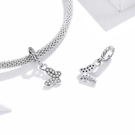 925 Sterling Silver Butterfly Pendant For Bracelet Or Necklace