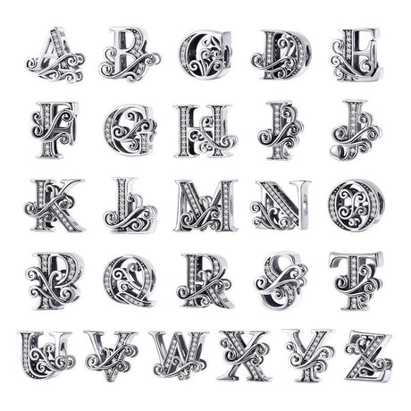 Diy Bracelet Beaded Accessories 26 Letters Zircon Beads Style - V