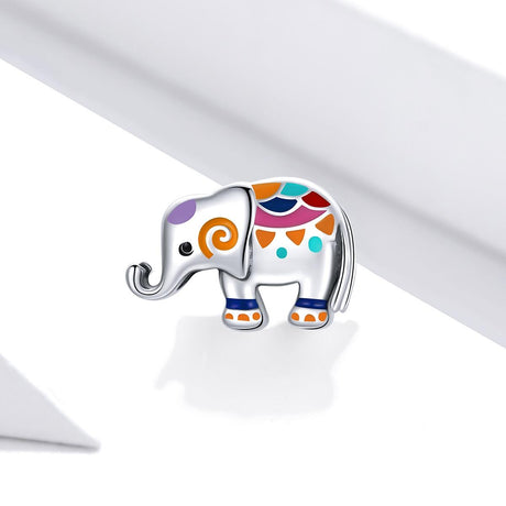 925 Sterling Silver Colorful Elephant Beads For Diy Bracelets & Necklaces