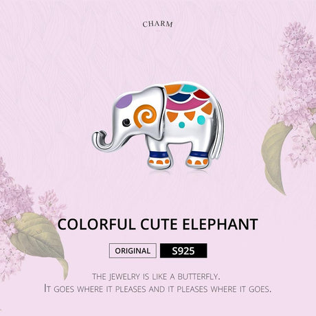 925 Sterling Silver Colorful Elephant Beads For Diy Bracelets & Necklaces