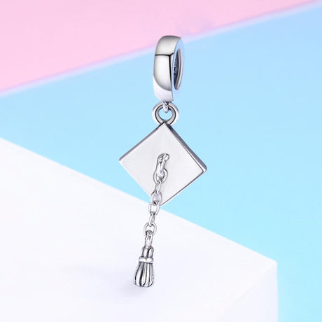 925 Sterling Silver Bachelor Cap Pendant For Bracelet Or Necklace