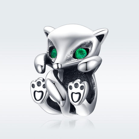 925 Sterling Silver Fox Charm Beads For Diy Bracelets