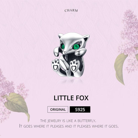 925 Sterling Silver Fox Charm Beads For Diy Bracelets