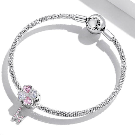 925 Sterling Silver Heart Clover Beads For Diy Bracelet Or Necklace