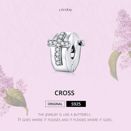 925 Sterling Silver Cross Bead Buckle For Diy Accessories