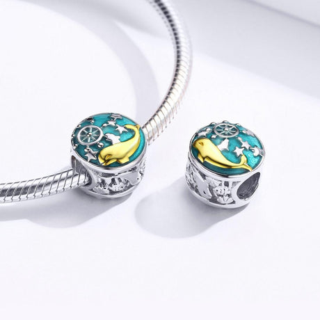 925 Sterling Silver Whale Star Beads For Diy Bracelets & Necklaces