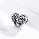 925 Sterling Silver Tree Of Life Zircon Bead Bracelet / Necklace Set