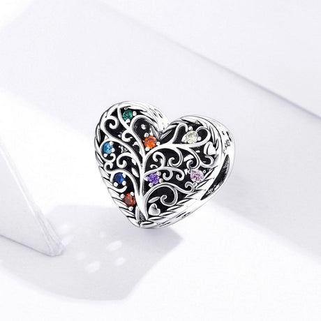 925 Sterling Silver Tree Of Life Zircon Bead Bracelet / Necklace Set