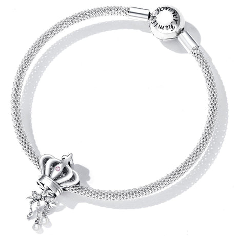 925 Sterling Silver Bow Crown Beads For Diy Bracelets & Necklaces
