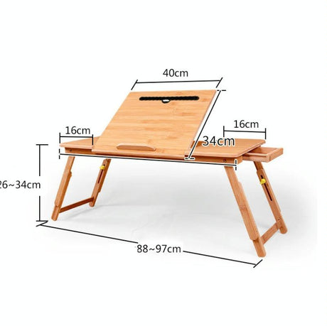 Adjustable Folding Laptop Desk For Bed With Card Slot And Lazy Computer Design
