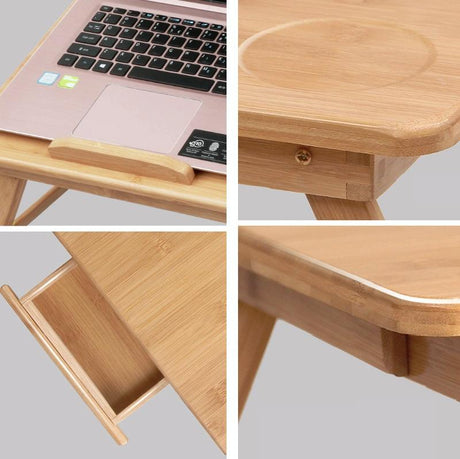 Adjustable Folding Laptop Desk For Bed With Card Slot And Lazy Computer Design
