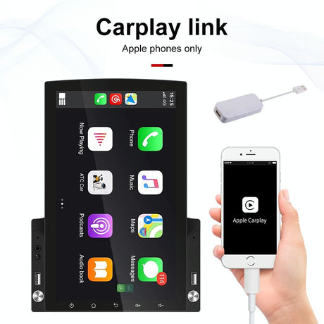 9.7 Inch Vertical Screen Android Car Mp5 Player With Hd 2.5D Glass Standard + 8 Lights Camera