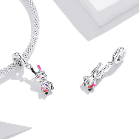 925 Sterling Silver Rabbit Pendant For Diy Bracelets & Necklaces