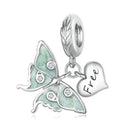 925 Sterling Silver Natural Butterfly Pendant For Diy Bracelet Style - Butterfly