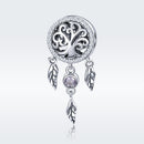 925 Sterling Silver Retro Hollow Dream Catcher Beaded Bracelet