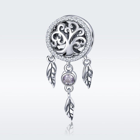 925 Sterling Silver Retro Hollow Dream Catcher Beaded Bracelet