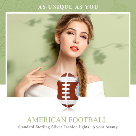 925 Sterling Silver Diy Rugby Ball Charms