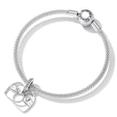 925 Sterling Silver Hand In Hand Heart Pendant For Diy Bracelets & Necklaces