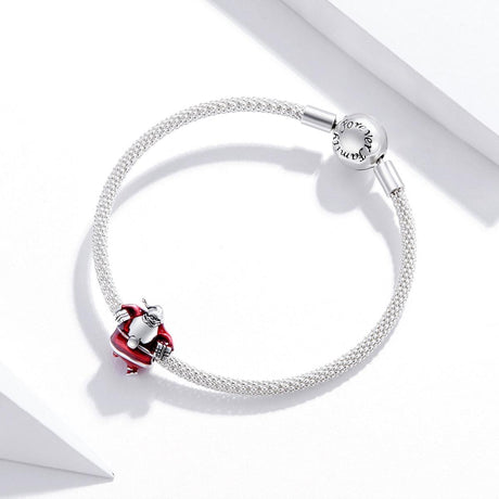 925 Sterling Silver Santa Bead For Diy Bracelet / Necklace