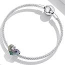 925 Sterling Silver Rainbow Heart Beads For Diy Bracelets & Necklaces