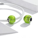 925 Sterling Silver Green Beaded Bracelet / Necklace Set