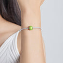 925 Sterling Silver Green Beaded Bracelet / Necklace Set