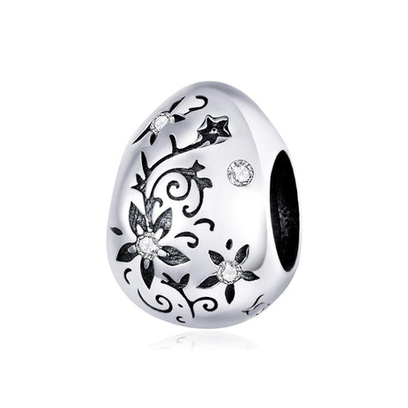 925 Sterling Silver Retro Easter Egg Diy Bracelet Beads