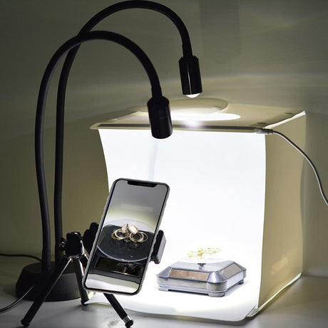 Adjustable Double-Head Led Jewelry Table Lamp For Live Photos