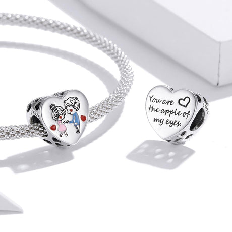 925 Sterling Silver Love Beads For Diy Bracelets & Necklaces