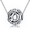 925 Sterling Silver 26 English Letter Beads For Diy Bracelets & Necklaces Style - D