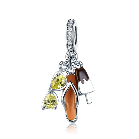 925 Sterling Silver Summer Cozy Head Pendant For Diy Bracelets & Necklaces