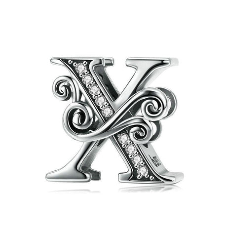 Diy Beaded Bracelet With Zircon Beads 26 Letters Style - X