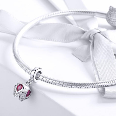 925 Sterling Silver Tulip Pendant For Diy Bracelets & Necklaces