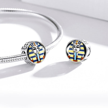 925 Sterling Silver Egyptian Pharaoh Beads For Diy Bracelets & Necklaces